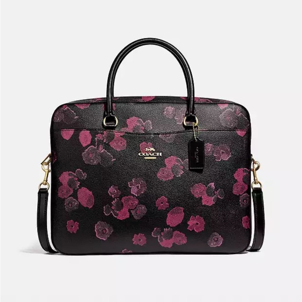 Coach floral laptop bag